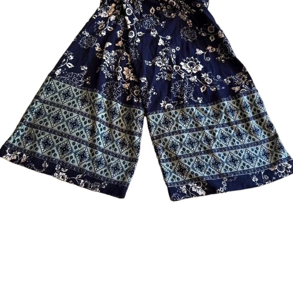 Anthropologie Skies Are Blue Floral Knit Summer Dress V Neck Back Opening Large